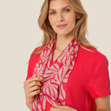 Masai Along Floral Scarf In Hibiscus Coral