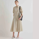 MEI MEIJ Long Shirt Dress In Fog