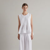 MEIMEIJ Blusa Con Plisse Al Fondo In White