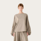 MeiMeij Blouse With Wide Sleeves In Taffeta Fabric In Aloe