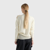 MeiMeij Pure Wool Cardigan With Appliqué Flowers In Sugar Swizzle