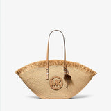 Isa Large Hand-Crocheted Fan Tote Bag In Peanut