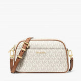 Jet Set Small Signature Logo Camera Crossbody Bag In Vanilla Acorn