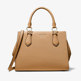 Michael Kors Marilyn Medium Saffiano Leather Satchel in Camel