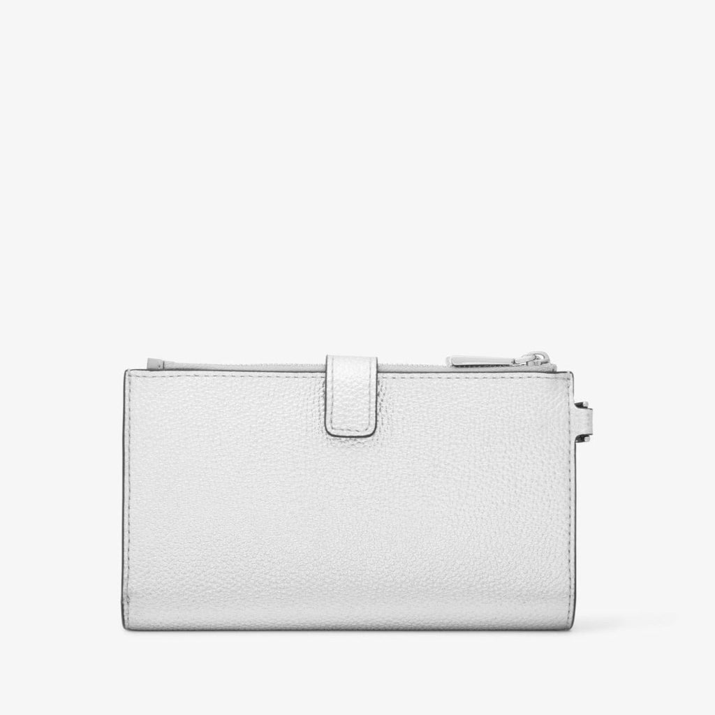 Michael Kors Adele Metallic Leather Smartphone Wallet Silver