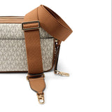 Michael Kors Bryant Medium Double Zip Chain Camera Crossbody In Vanilla Acrn
