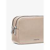 Michael Kors Bryant Medium Pebbled Leather Camera Crossbody Bag In Light Sand