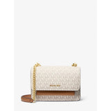 Michael Kors Claire Small Signature Logo Crossbody Bag In Vanilla/Acorn