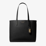 Michael Kors Eliza Extra-Large Pebbled Leather Reversible Tote Bag in Black