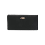 Michael Kors Empire Long Slim Snap Wallet With Card Slots In Black