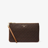 Michael Kors Jet Set Charm Large Logo Wristlet Brown/Acorn