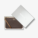 Michael Kors Jet Set Charm Large Logo Wristlet Brown/Acorn