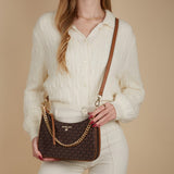 Michael Kors Jet Set Charm Pouchette Crossbody Brown/Acorn