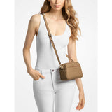 Michael Kors Jet Set Small Signature Logo Camera Crossbody Bag In Husk