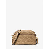 Michael Kors Jet Set Small Signature Logo Camera Crossbody Bag In Husk