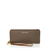 Michael Kors Jet Set Travel Continental Wallet In Brown
