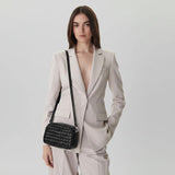 Michael Kors Jet Set Xbody In Black Circle Weave
