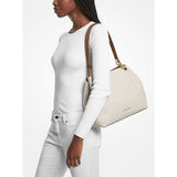 Michael Kors Kensington Large Signature Logo Tote Bag In Vanilla/Acrn