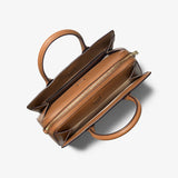 Michael Kors Laila Medium Signature Logo Satchel in BRN/ACORN