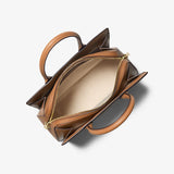 Michael Kors Laila Medium Signature Logo Satchel in BRN/ACORN