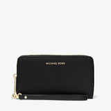 Michael Kors Large Crossgrain Leather Smartphone Wristlet Black