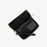 Michael Kors Large Crossgrain Leather Smartphone Wristlet Black