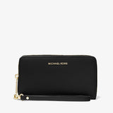 Michael Kors Large Crossgrain Leather Smartphone Wristlet Black