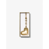 Michael Kors Metallic Puffy Heart Leather Bag Charm In Gold