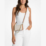 MICHAEL Michael Kors Bryant Small Signature Logo Convertible Pochette In Vanilla/Acorn