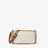 MICHAEL Michael Kors Bryant Small Signature Logo Convertible Pochette In Vanilla/Acorn