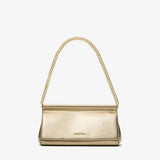 Michael Kors Carmine Medium Metallic Pebbled Leather PochetteIn Pale Gold