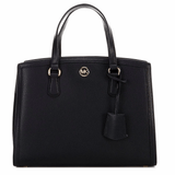 Micheal Kors Chantal Medium Pebbled Leather Satchel Black