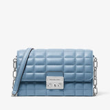 Tribeca Leather Convertible Crossbody Bag In Chambray