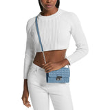 Tribeca Leather Convertible Crossbody Bag In Chambray