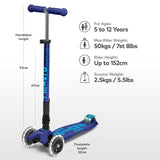 Micro Scooters Maxi Foldable LED Navy