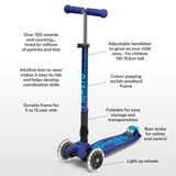 Micro Scooters Maxi Foldable LED Navy