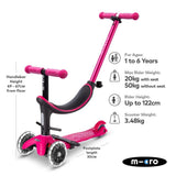 Micro Scooters Mini 2 Grow Light Up 4 In 1 Scooter In Pink