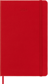 Moleskine Classic Diary 2024 Hard Cover Large 13x21cm in Scarlet Red