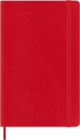 Moleskine Classic Diary 2024 Large 13x21cm Weekly, soft cover, 12 months, Scarlet Red