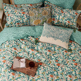 Morris & Co Arbutus Cover Set King Size in Turquoise