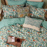 Morris & Co Arbutus Cover Set Size Single in Turquoise
