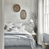 Murmur Nara Circle Jacquard White 100% Cotton Percale Duvet Cover