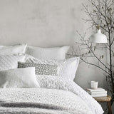 Murmur Nara Circle Jacquard White 100% Cotton Percale Duvet Cover