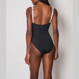 Naia Riviera Moulded Swimsuit In Black and White