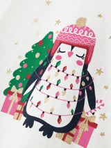Name IT Christmas Long Sleeve Penguin Top in White