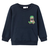 Name It Long Sleeve Jumper with Pug In Dark Sapphire