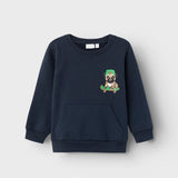 Name It Long Sleeve Jumper with Pug In Dark Sapphire