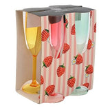 Navigate Summerhouse Strawberries & Cream Set of 4 Flute Glasses
