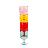 Navigate Summerhouse Strawberries & Cream Set of 4 Stacking Wine Glasses