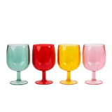 Navigate Summerhouse Strawberries & Cream Set of 4 Stacking Wine Glasses